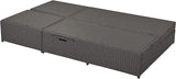 Patio Rattan Sunbed, All Weather Outdoor Wicker Double Daybed with Adjustable Backrest and Cup Tray - Photo 9