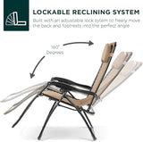 Best Choice Products Oversized Zero Gravity Chair, Folding Outdoor Patio Lounge Recliner w/Cup Holder Accessory Tray - Photo 4