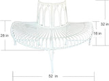 Hi-Line Gift Ltd. Semi-Circle White Metal Tree Wrap Garden Bench - Photo 2