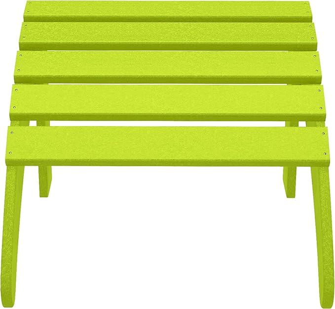 WestinTrends Outdoor Patio Adirondack Ottoman Foot Rest, All Weather Poly Lumber Foot Stool for Adirondack Chair, Widely Used for Outside Porch Pool Lawn Backyard, Lime