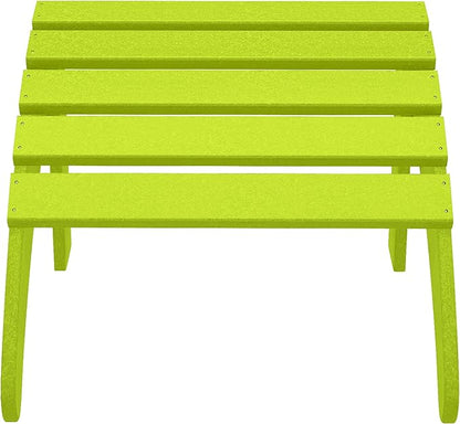 WestinTrends Outdoor Patio Adirondack Ottoman Foot Rest, All Weather Poly Lumber Foot Stool for Adirondack Chair, Widely Used for Outside Porch Pool Lawn Backyard, Lime
