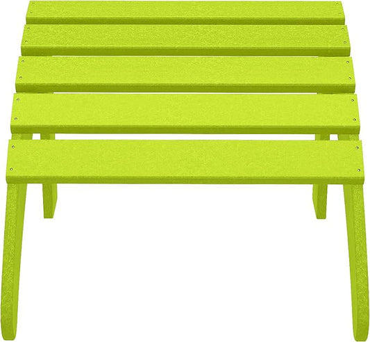 WestinTrends Outdoor Patio Adirondack Ottoman Foot Rest, All Weather Poly Lumber Foot Stool for Adirondack Chair, Widely Used for Outside Porch Pool Lawn Backyard, Lime