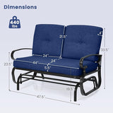 Tangkula Outdoor Swing Glider Chair, Patio Glider Bench for 2 Persons - Photo 7