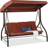 Best Choice Products 3-Seat Outdoor Large Converting Canopy Swing Glider, Patio Hammock Lounge Chair for Porch - Photo 1