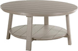 LuxCraft Deluxe Poly Round Outdoor Coffee Table, Two Tier Coffee Table - Photo 1
