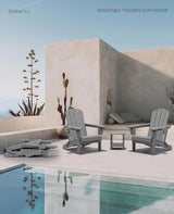 SERWALL Folding Adirondack Chair Set of 4, Adjustable Adirondack Chair with 3 Recline Positions - Photo 2