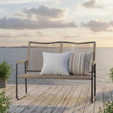 AECOJOY Outdoor Garden Bench, Weatherproof Wicker Outside Benches Clearance - Photo 2