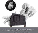 Grand patio Outdoor Recliner Chair Patio 150° Lay Flat Recliner with Flip Table Wicker Reclining Lounge Chair, Griege - Photo 3