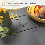 Outdoor Dining Table with Adjustable Umbrella Hole, 40.2" All-Weather Square Patio Dining Table for 4 - Photo 3
