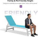 PURPLE LEAF Outdoor Chaise Lounge Set Adjustable Sunbathing Recliner with Side Table for Beach Poolside Patio Outside - Photo 7