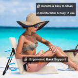Foldable Seat for Poolside Chairs, Portable Outdoor Poolside Chairs for Edge of Pool, Beach Chair - Photo 4