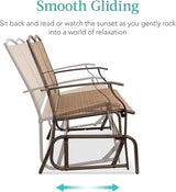 Best Choice Products 2-Person Outdoor Patio Swing Glider Steel Bench Loveseat Rocker for Deck, Porch w/Textilene Fabric - Photo 4