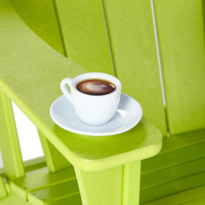 Costaelm 4-Piece Set Outdoor/Patio Poly Adirondack Chairs with a Coffee and a Side Table (2 Seater), Lime