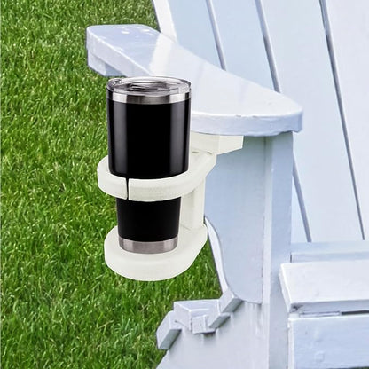 Durable Cup Holder for Outdoor Furniture – Adirondack Chair Attachment, White, Perfect for Outdoor Enthusiasts, Affordable & Easy to Use