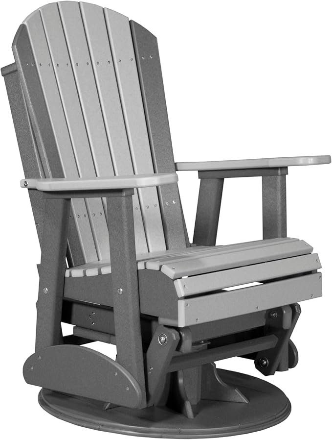 LuxCraft 2' Adirondack Swivel Glider - Available in 14 Colors, Dove Gray and Slate - Photo 1