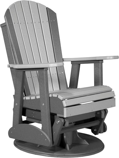 LuxCraft 2' Adirondack Swivel Glider - Available in 14 Colors, Dove Gray and Slate