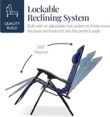 Best Choice Products Oversized Padded Zero Gravity Chair, Folding Outdoor Patio Recliner - Photo 7