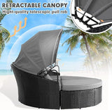 SUNCROWN Outdoor Patio Round Daybed with Retractable Canopy - Photo 3