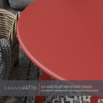 Grand patio Outdoor Side Table Round End Table with Square Feet Small Accent Table Great for Patio Balcony