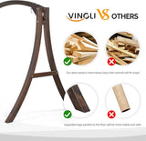 VINGLI 5FT Porch Swing Frame, 1000LBS Heavy Duty A-Frame Wooden Porch Swing Stand with Curved Arc Top - Photo 2