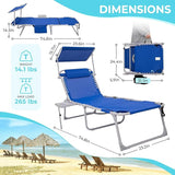 #WEJOY 4 in 1 Tanning Chair with Face Hole & Canopy & Side Table - Photo 3