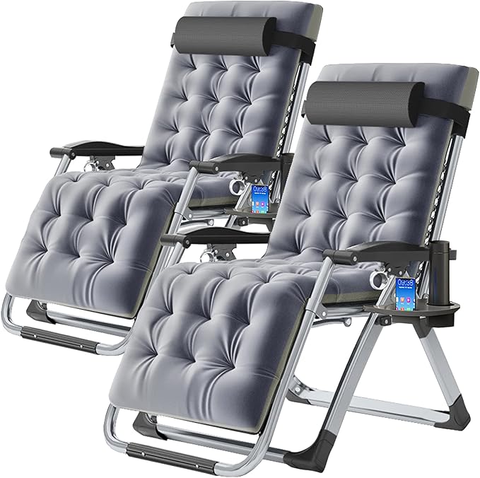 Slsy Zero Gravity Chair, Reclining Lounge Chair with Removable Cushion & Tray for Indoor and Outdoor, Patio Recliner Folding Reclining Chair