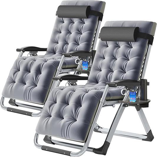 Slsy Zero Gravity Chair, Reclining Lounge Chair with Removable Cushion & Tray for Indoor and Outdoor, Patio Recliner Folding Reclining Chair