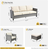 ovios Patio Furniture Set, 5 Pieces Outdoor Wicker Sofa Couch with Ottomans Comfy Cushions - Photo 7