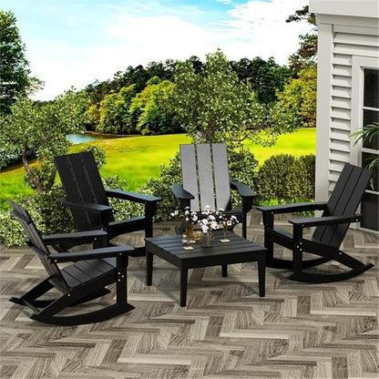 Costaelm Outdoor Side Tables for Patio, Small Patio Conversation Table Weather Resistant Coffee Table, Small Square Table Outdoor End Tables for Porch, Balcony, Poolside, Deck, Black