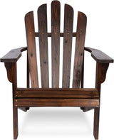Shine Company Westport Wooden Adirondack Chair, Outdoor Patio Firepit Chairs, Back & Seat Pre-Assembled, Burnt Brown - Photo 4
