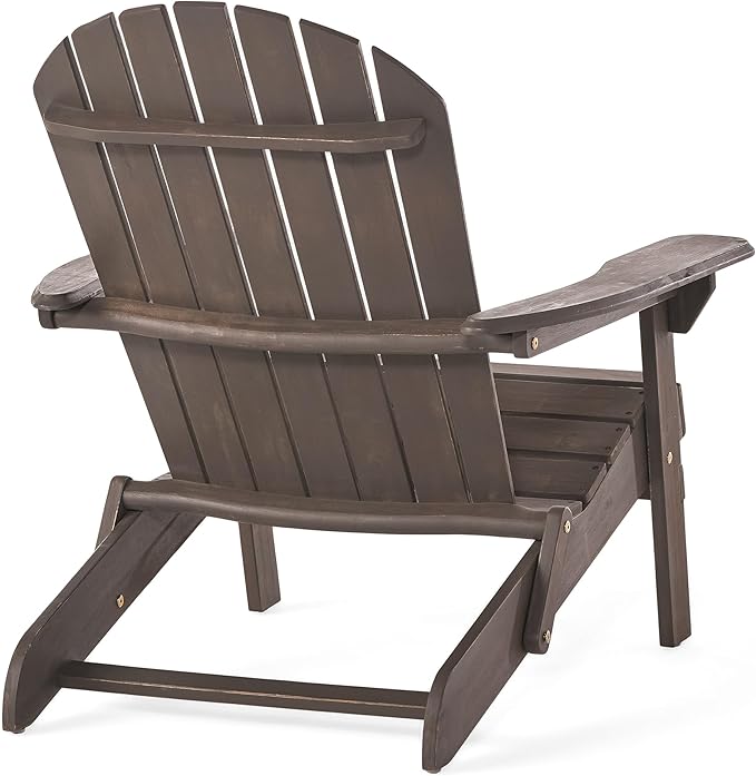 Christopher Knight Home Hanlee Folding Wood Adirondack Chairs, 2-Pcs Set, Grey Finish