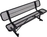 6 Ft Metal Park Bench for Outside, All-Weather Thermoplastic Coating Outdoor Bench with Backrest - Photo 1
