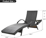 LUMISOL Outdoor Chaise Lounge Chairs Set of 2, Wicker Patio Lounge Chair with Reclining Backrest - Photo 3