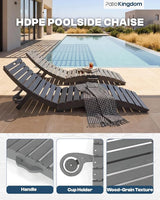 in-Pool Lounge Chairs Set of 2, Folding HDPE Pool Chairs Anti-Floating No Sandbags with Cup Holder & Handles - Photo 5