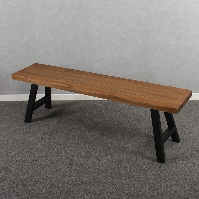 MBQQ 55 inch Outdoor Soild Wood Bench, Patio Picnic Bench - Photo 7