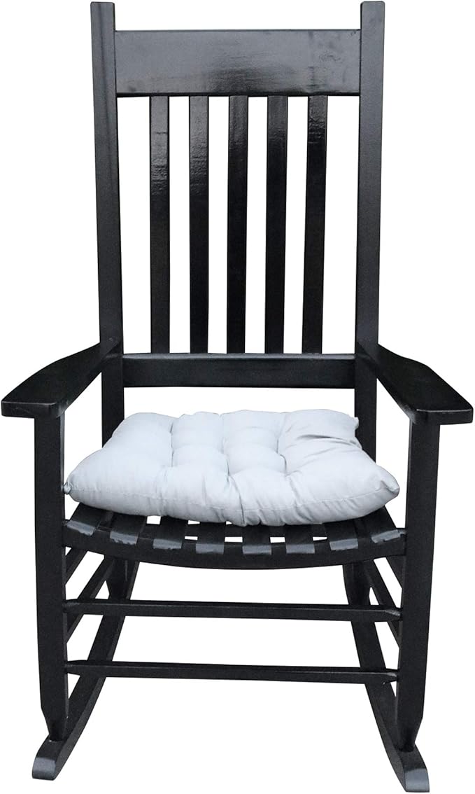 HomVent Wood Rocking Chair, 280 Lbs Heavy Duty Rocking Rocker Chair, Backyard and Patio Porch Rocker with Wide Seat and Armrest for Outdoor& Indoor Use, Cushion not Include (Black 1)