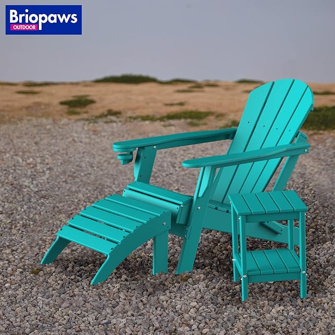 BRIOPAWS Outdoor-Side-Table | Small | HDPE Plastic | Patio End-Table | 2-Shelf Adirondack Outside Tables | All Weather - Photo 2