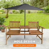 FDW Outdoor Patio Bench Wood Garden Bench Park Bench Acacia Wood with Table for Pool Beach Backyard Balcony Porch Deck - Photo 4