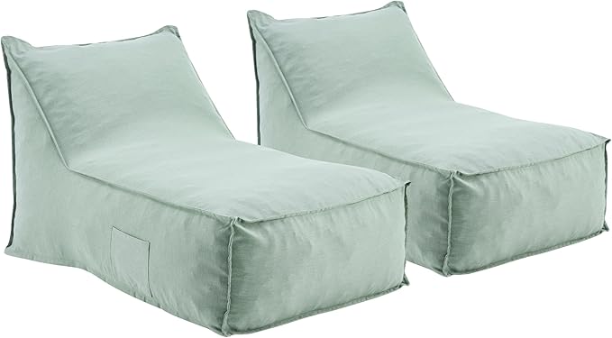 Christopher Knight Home Venny 48" L Outdoor Bean Bag Chair Set of 2, Fabric Bean Bag Chair for Adults and Kids - Photo 5