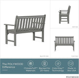 POLYWOOD GNB48GY Vineyard 48" Bench, Slate Grey - Photo 4