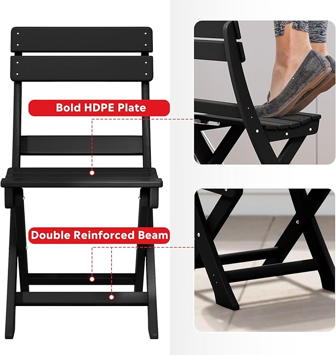 Costaelm Outdoor Patio Modern Folding Dining Chair - Photo 5