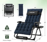 Amopatio Oversized Padded Zero Gravity Chair, XL 29In Reclining Camping Lounge Chair w/Removable Cushion&Headrest - Photo 3