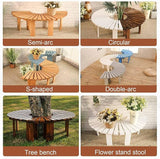 Wooden wrap Around Tree Bench Weatherproof，Semi Circle Garden Bench，Curved Outdoor Bench，for Garden - Photo 4