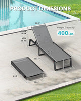 Aluminum Chaise Lounge Chair Outdoor Set of 2 - Photo 2