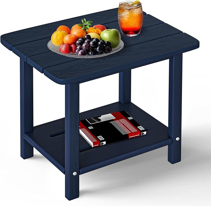 nevilywood Adirondack Square Side Table - 18.4" Large Panel HDPE Outdoor End Table - Weatherproof - Photo 1