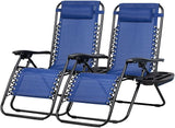 Nazhura Set of 2 Relaxing Recliners Patio Chairs Adjustable Steel Mesh Zero Gravity Lounge Chair Beach Chairs with - Photo 1