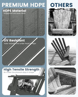 FOOWIN Folding Adirondack Chair Set of 8, HDPE Adirondack Chairs with Cup Holder - Photo 3