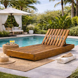 Christopher Knight Home Maril Acacia Wood Chaise Lounge Chair Outdoor, Adjustable Backrest Sun Lounger Recliner - Photo 1