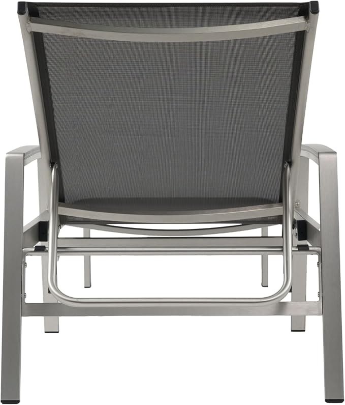 Christopher Knight Home Patio Aluminum Chaise Lounge, Adjustable Mesh Chaise Lounge, 5 Position Backrest Recliner, Lounge Chair with Armrest, Ourdoor Deep Seating Lounge for Poolside Backyard, Grey