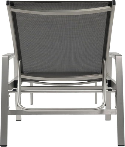 Christopher Knight Home Patio Aluminum Chaise Lounge, Adjustable Mesh Chaise Lounge, 5 Position Backrest Recliner, Lounge Chair with Armrest, Ourdoor Deep Seating Lounge for Poolside Backyard, Grey